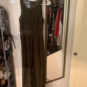 Green lace maxi dress